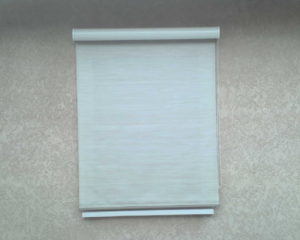 a white roll up window